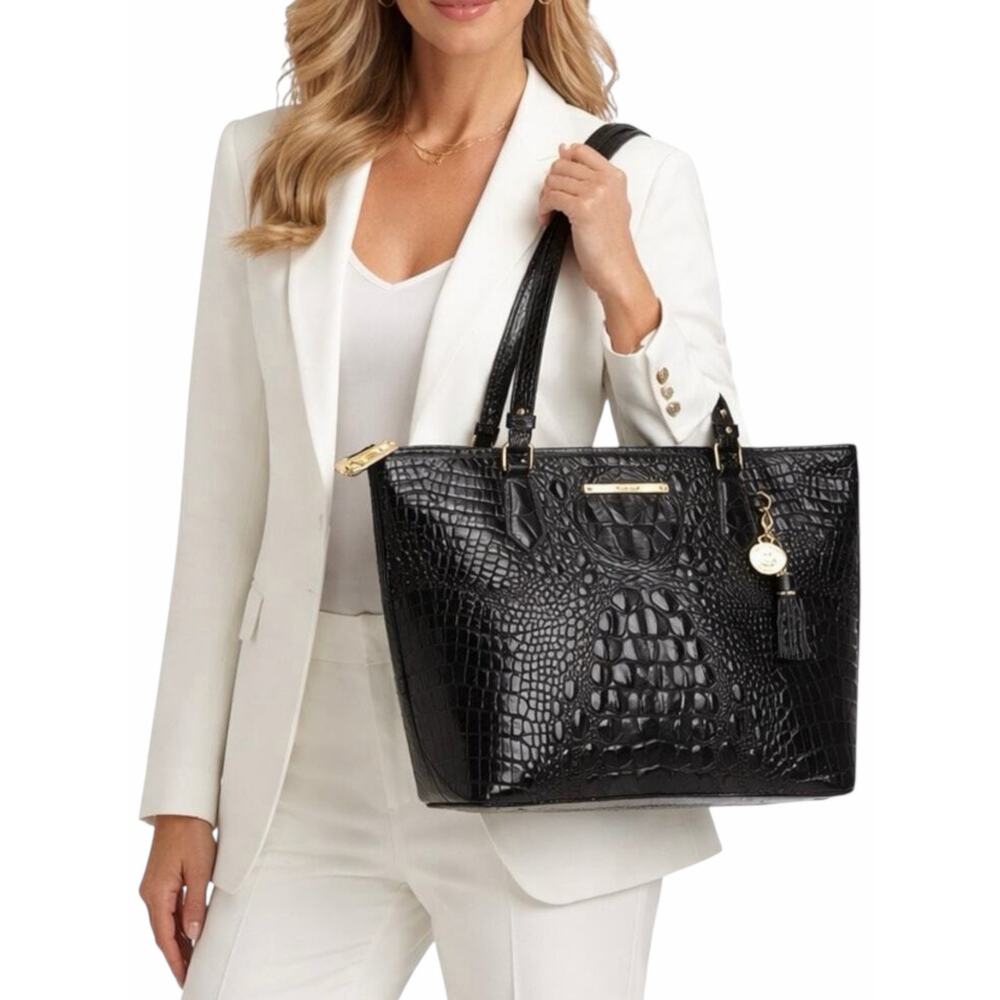 Brahmin Medium Asher Melbourne Tote Bag Shoulder Bag Black